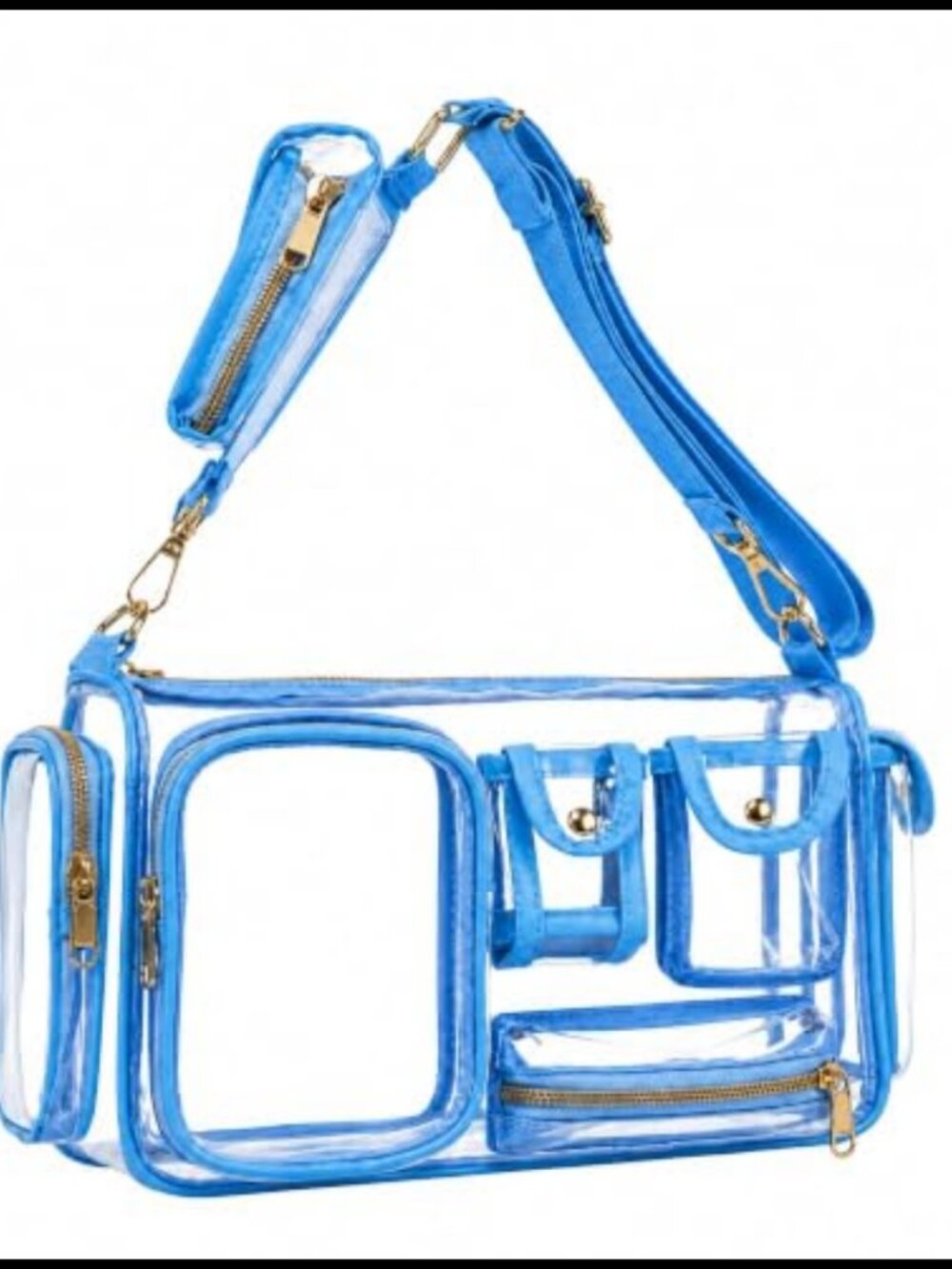 TPU Clear Crossbody Bag 8-Pocket Stadium Approved See-Through